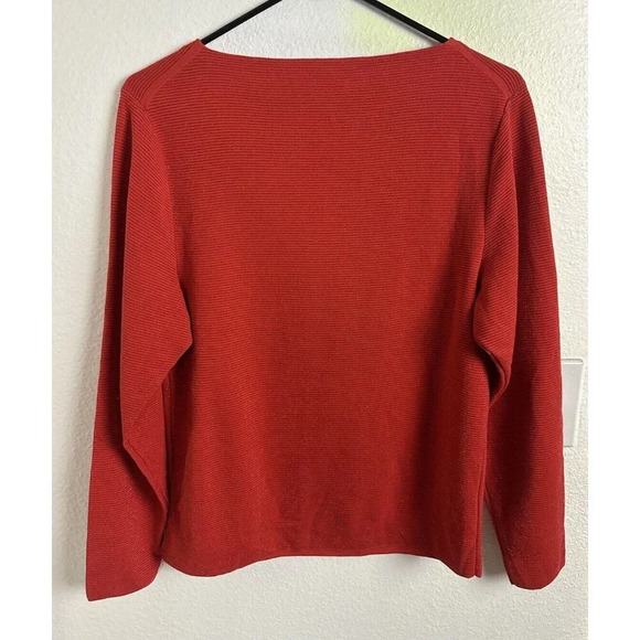 Lafayette 148 metallic boatneck sweater top red Size XS - Picture 6 of 16